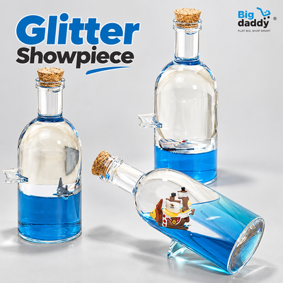 Big Round glass  bottle luffy ship showpeice