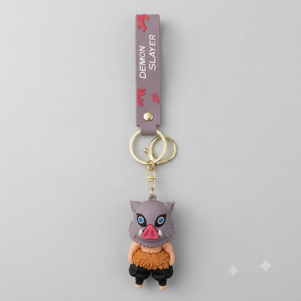 Inosuke rubber keychain pack of 3 (eff price 35)
