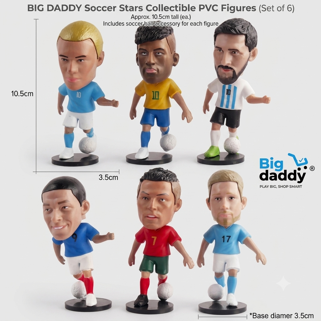 Soccer players set of 6 Messi / ronaldo