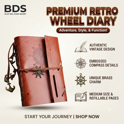 Retro Wheel Diary A5  size   (MIX Colour ) VD60