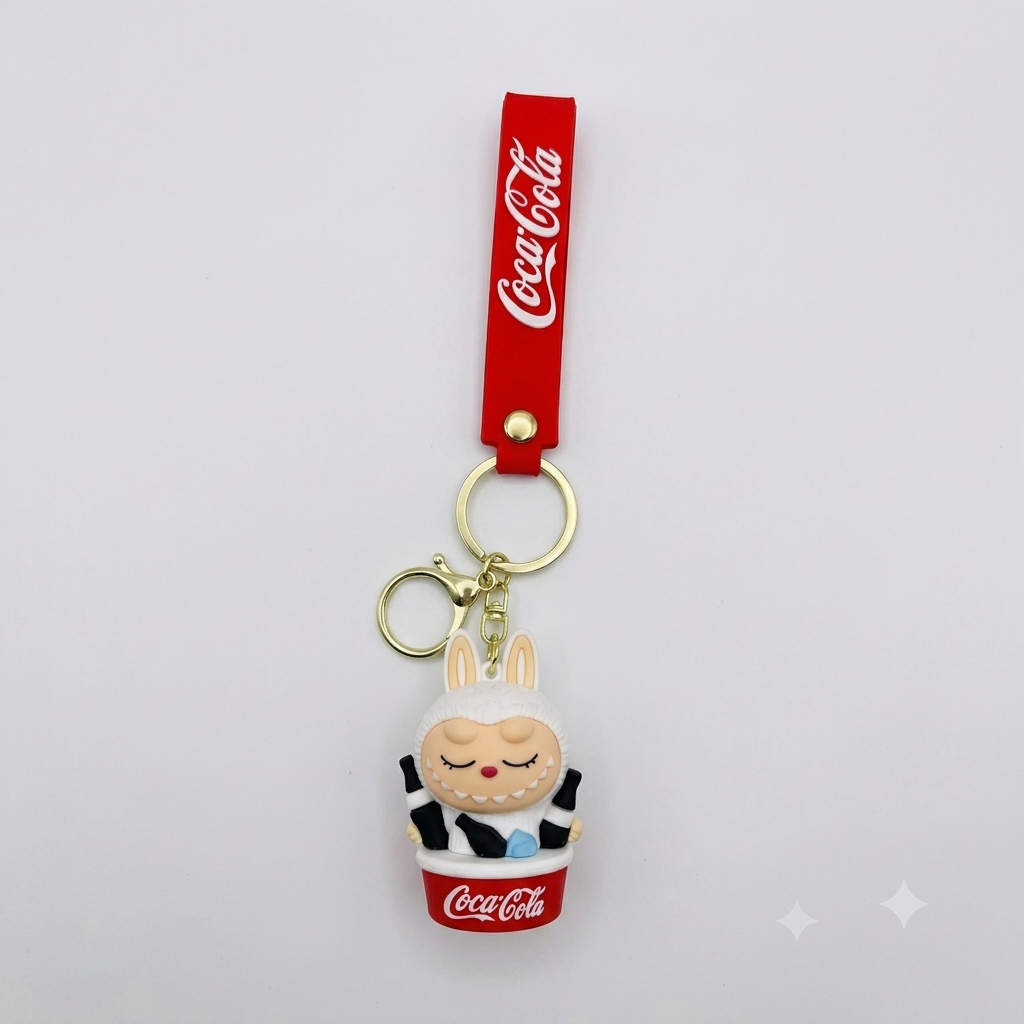 Labubu in Coke Basket rubber keychain pack of 3 (eff price 35)