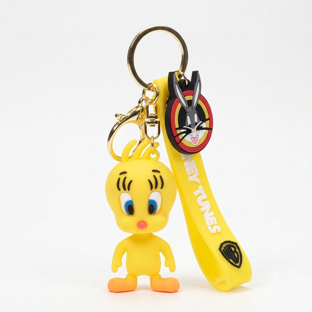 Yellow duck tweety Rubber Keychain Pack of 3 (eff price 35)
