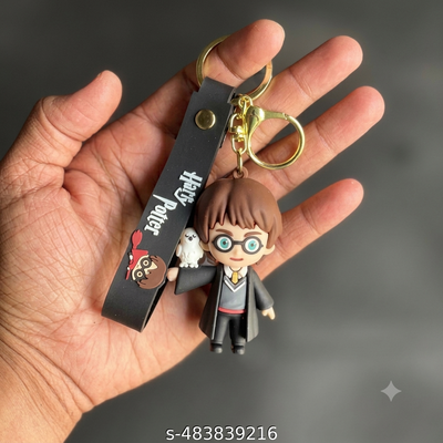 HP Magic boy Black Coat Owl on Shoulder rubber keychain pack of 3 (eff price 35)
