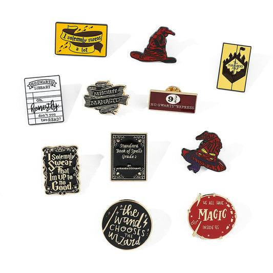 Set of 8 HP Hari Putter Brooch Badge label pin (magic boy)