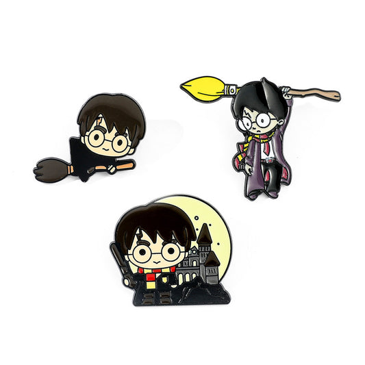 Set of 3 HP Harry Putter Brooch Badge label pin (magic boy)