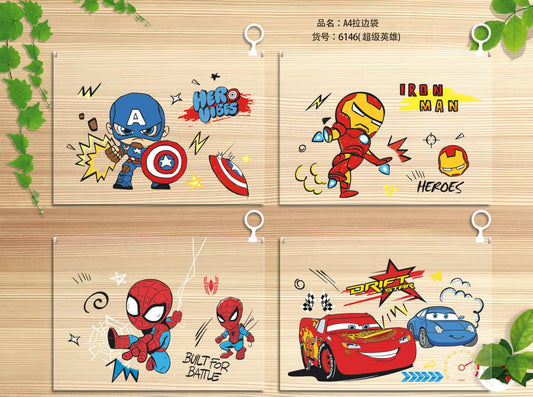 12pcs - Superhero/cars A4 file pouch Net price 22