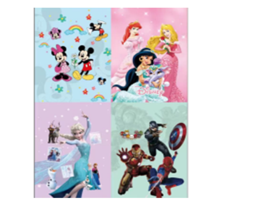 Set of 6 A4 Size Disny Cartoon Cardboard (eff price 45)