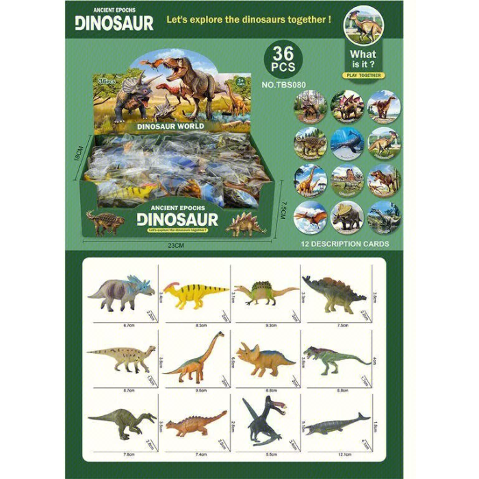 Cute mini dinasaurs box of 36 - net price 19