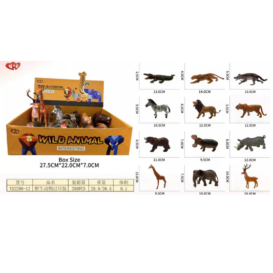 Wild animals in box pack of 12 ( net price 52)