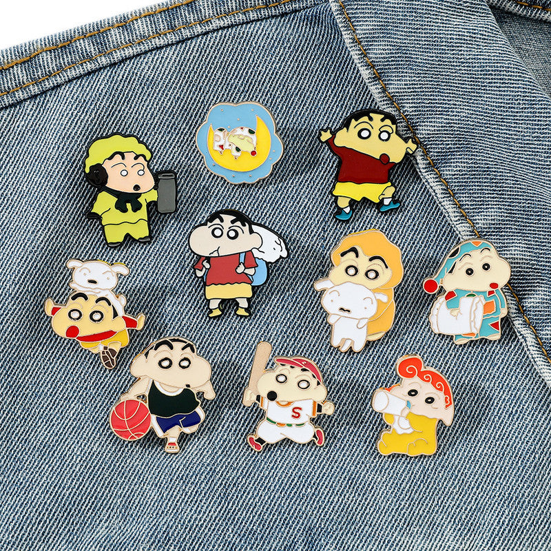 setof 6 shinchan Brooch Badge label pin