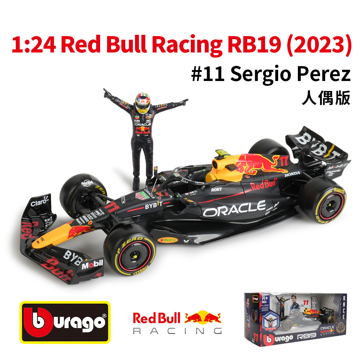 1:24 BURAGO F1 SERGIO PEREZ CAR WITH DRIVER