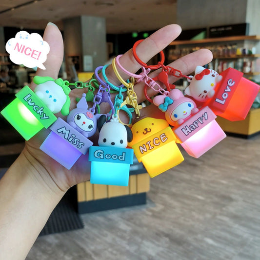 6 pc - Mix Kuromi kitty box Light Keychain Net Price 76