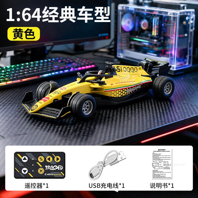 1:64 RC Formula Racing Car with Mobile App Control & Remte Yellow