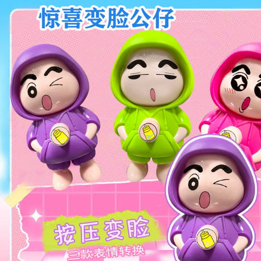 3 pcs - Shinychan Hood changing face keychain (Bottle button) net price 48