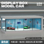 1:64 Scale Single Car Parking Space Diorama Box with LED Light - Blue (B)