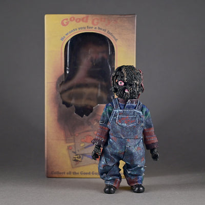 Chucky Burnt Charred Variant 20cm Figure with Fabric Good Guys Clothes