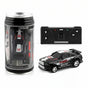 Mini RC Racing Car Toy with Remote Control in Can Packaging Black