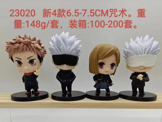 set of 4 gojo standing jjk figure