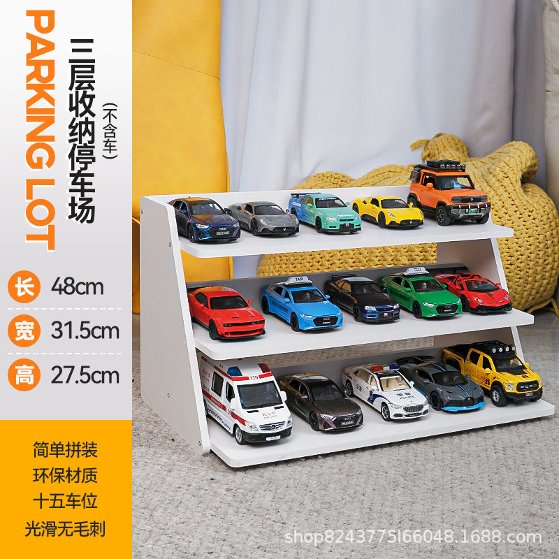 1:32 Multi-Layer PVC Display Stand – 3-Floor Parking Lot & Garage Scene for Alloy Car Model Storage and Toys (No Lights, No cars, no figurines)