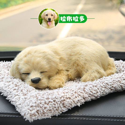 Small size sleeping dog showpiece