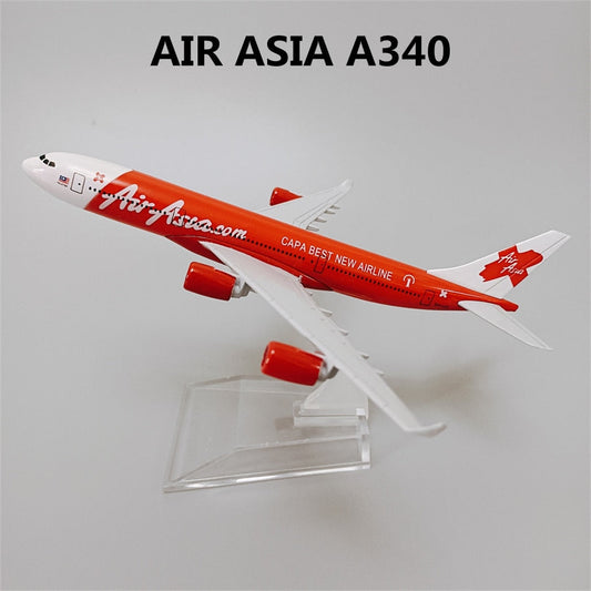 AIR ASIA A340 16 CM MODEL PLANE METAL ALLOY