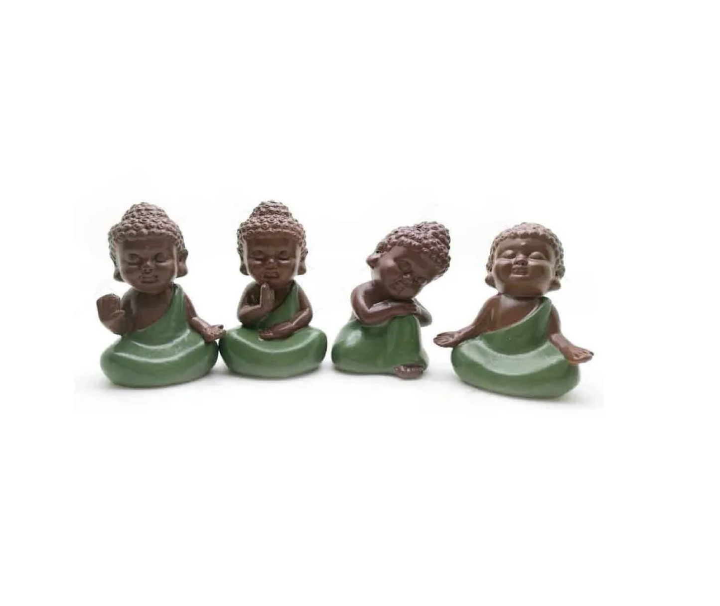 Green Monks 4 pc Showpiece