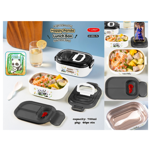Happy Panda Lunch Box Stainless Steel