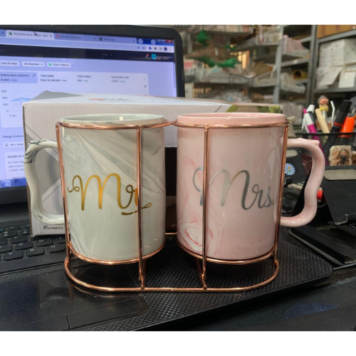 MR & MRS Mugs with Stand