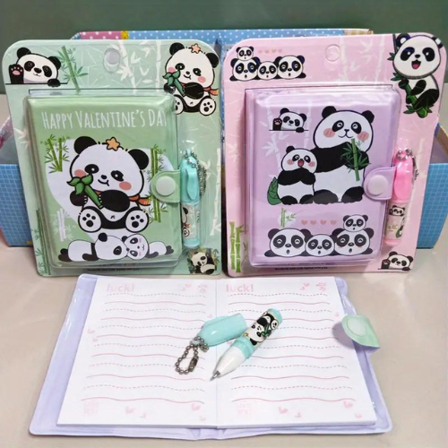 Set of 16 Panda Small Diary with Pen Mix Design (eff price 36) - E-001