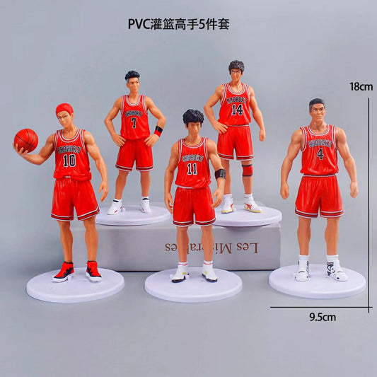 Slam Dunk Figure, Set of 5, Hanamichi Sakuragi, Ryota Miyagi, Hisashi Mitsui, Kaede Rukawa, Figure, Car Decoration