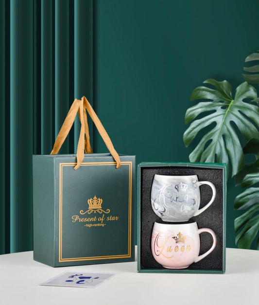 King queen Mug set with gift box