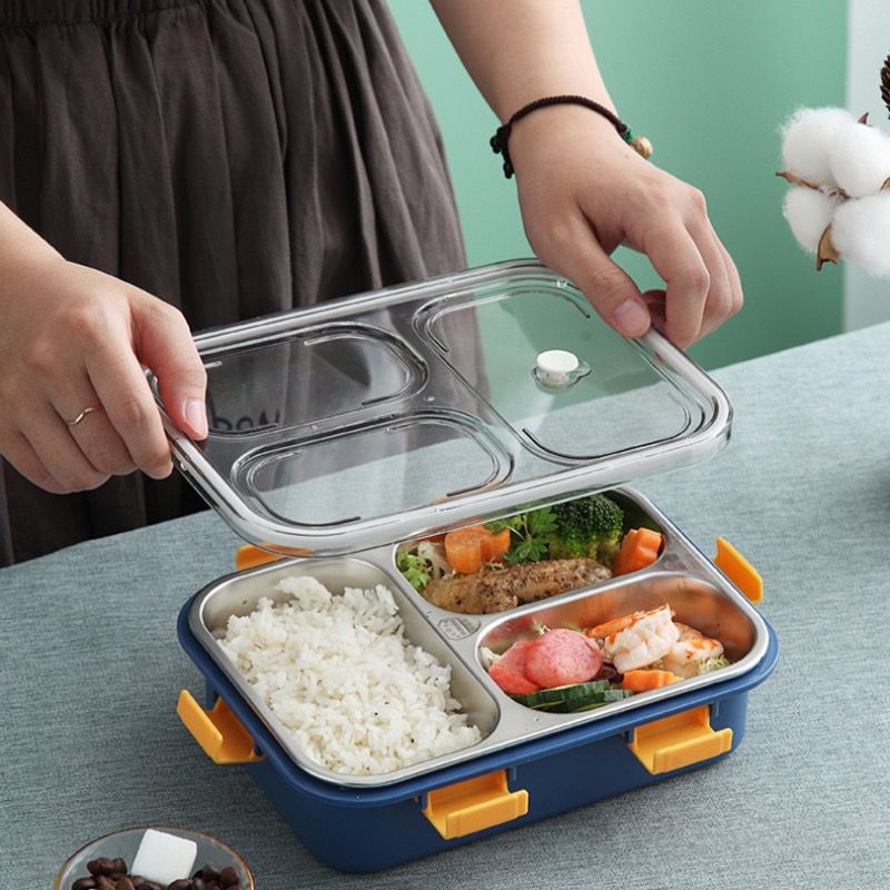 Stainless steel 3 compartment lunch box