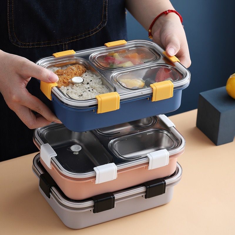 Stainless steel 3 compartment lunch box