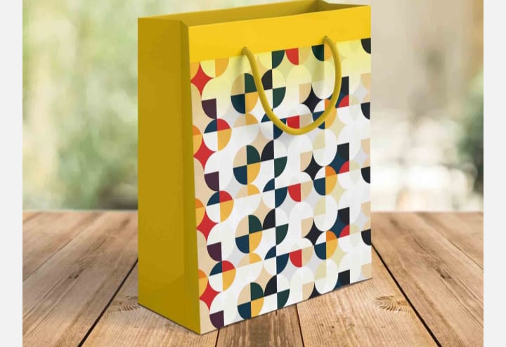 Circle mix medium size paper gift bag Pack of 12