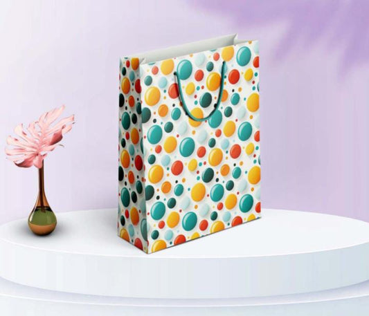Dot print  Large size paper gift bag Pack of 12