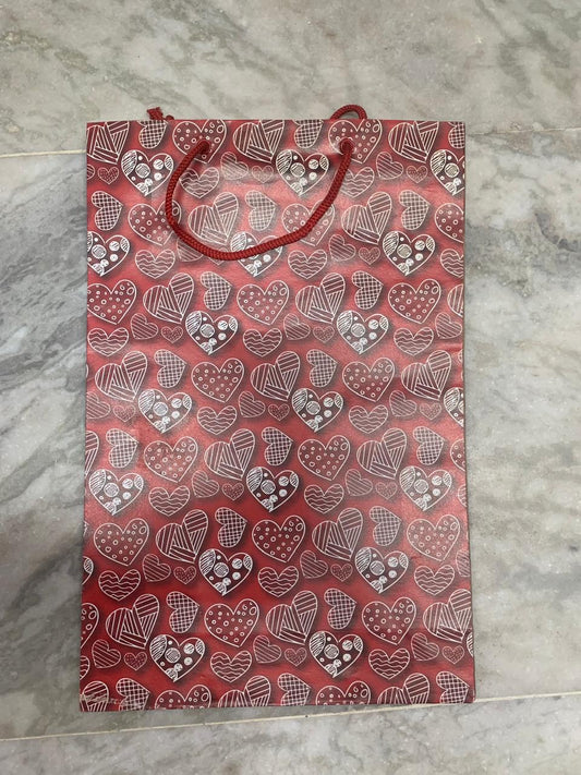 Red hearts  Medium size paper bag Pack of 12