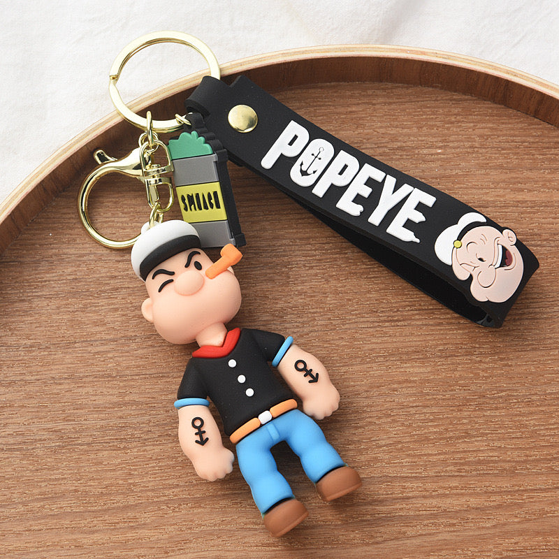 Popeye rubber keychain