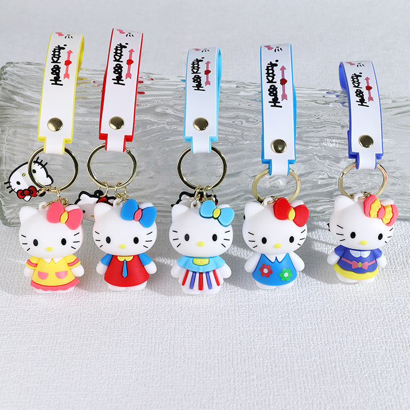 Hello kitty rubber keychain