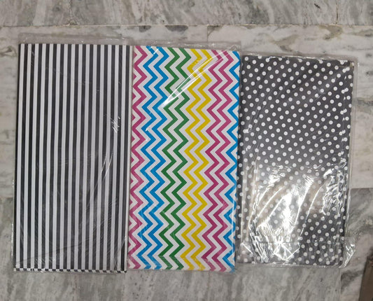 White black & multi colour mix pattern wrapping sheet