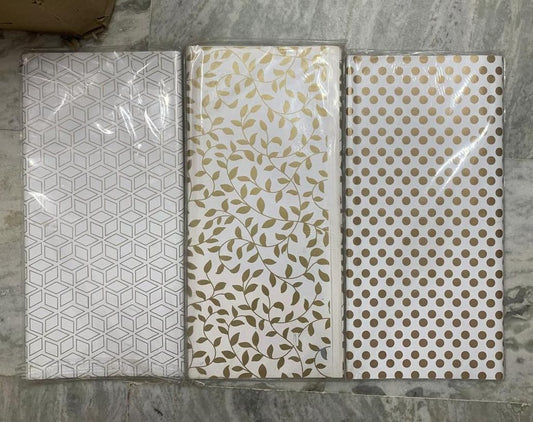 Leaf & Dot pattern White- Golden high quality wrapping sheet