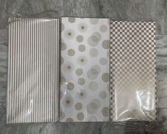 Mix pattern & desing White- Golden high quality wrapping sheet