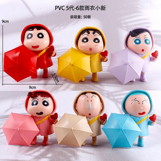 Shinchan with open umbrella Set of 6