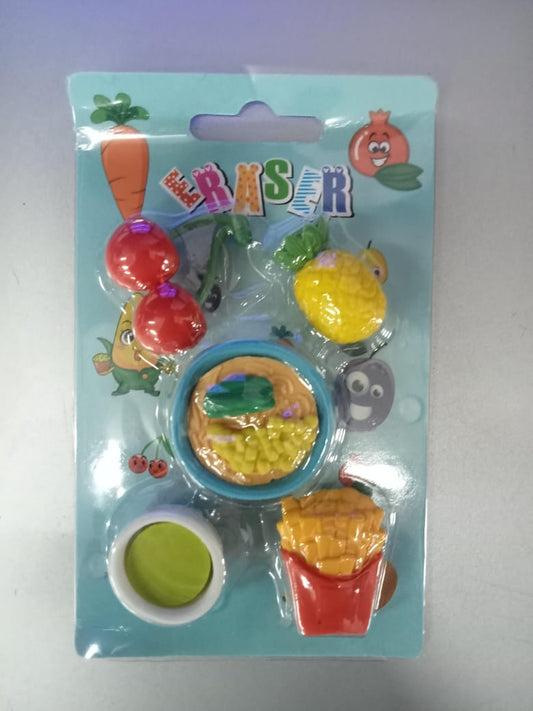 Food Mix Shape Eraser Pack of 6 (eff price 25)