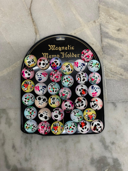 Pack of 36 Panda Round Glass Magnet Sheet (eff price 17 )