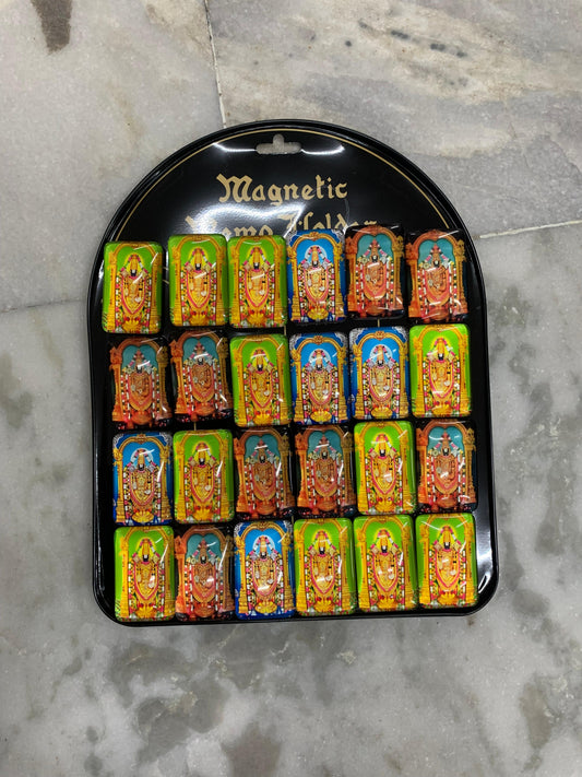 Pack of 24 Lord Trupati Balaji Rectangular Big Size Glass Magnet Sheet (eff price 40)