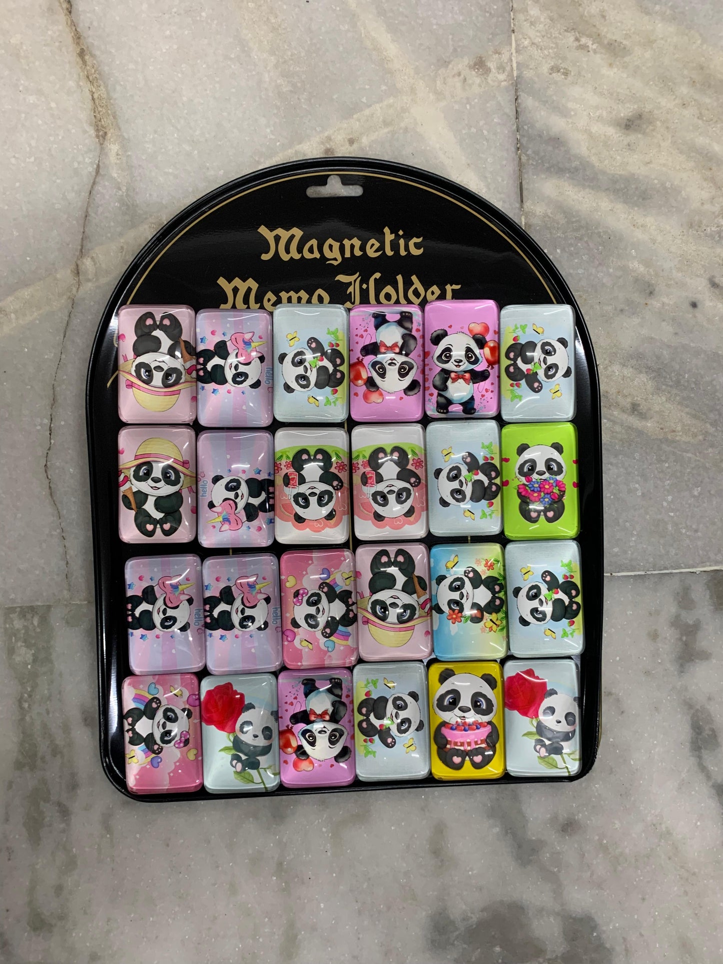 Pack of 24 Panda Rectangular Big Size Glass Magnet Sheet (eff price 40)