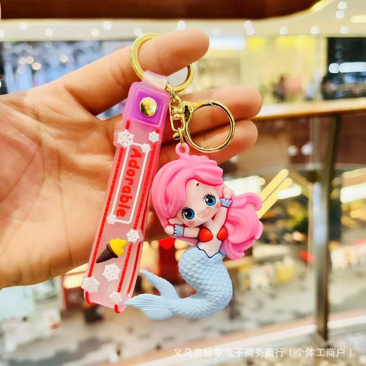 Mermaid rubber keychain