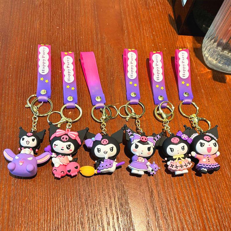 Kuromi mix design rubber keychain pack of 3 (eff price 40)