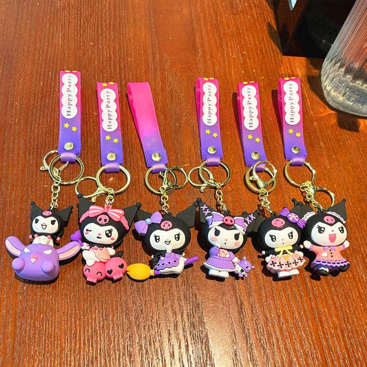 Kuromi mix design rubber keychain pack of 3 (eff price 40)