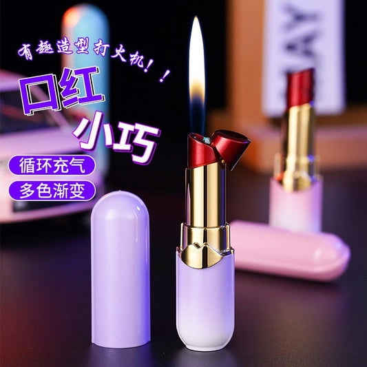 Closed lipstick shape gas lighter